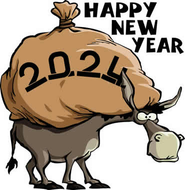 Clipart with donkey with a big sack 2024