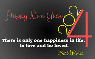 Happy New Year 2024 image with text about happiness