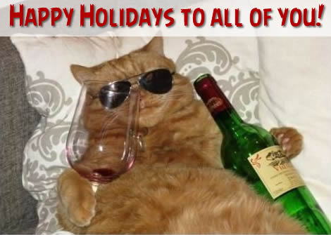 Christmas cat image greeting card.